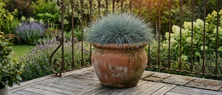 Różne odmiany traw ozdobnych w donicy, idealne na balkon i taras